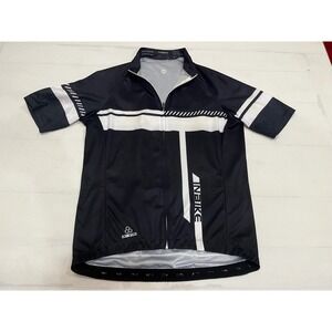 INBIKE Mens Cycling Jersey Short Sleeve Bicycle Shirt Top Black Full Zip XL
